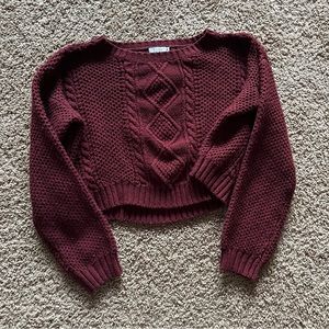 Tobi Cable Knit Cropped Sweater
